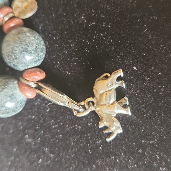 Bracelet with sterling silver Rhinoceros charm - Picture 2 of 3